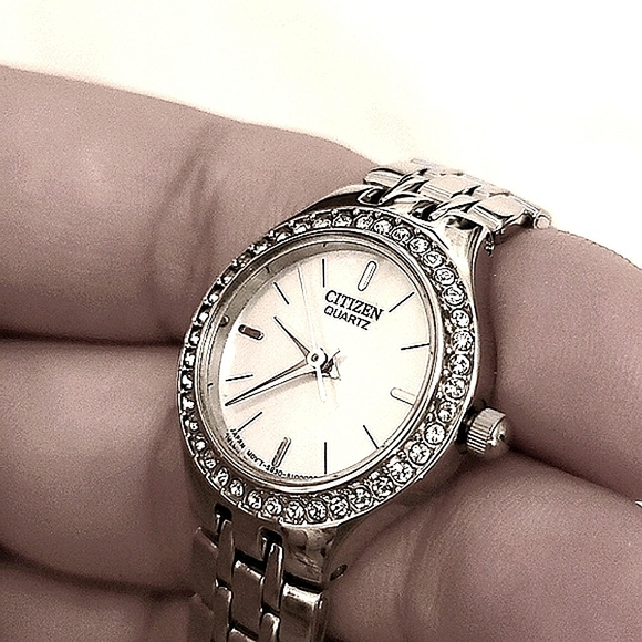 NWT CITIZEN WOMEN'S WATCH EJ6040-51D, W/ MOTHER OF PEARL W/ SWAROVSKI CRYSTALS - Picture 9 of 12